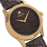 Buy Shop Gucci G Timeless Quartz Brown Dial Brown Leather Strap Watch for Men - YA1264035 USA Online