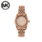 Michael Kors Lexington Three Hand Rose Gold Dial Rose Gold Steel Strap Watch For Women - MK4739