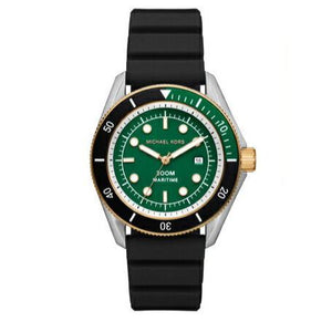 Buy Shop Michael Kors Maritime Analog Green Dial Black Silicone Strap Watch for Men - MK9158 USA Online