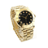 Buy Shop Marc Jacobs Amy Black Dial Gold Steel Strap Watch for Women - MBM3336 USA Online