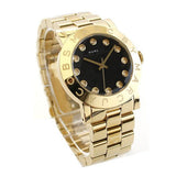 Buy Shop Marc Jacobs Amy Glitz Black Dial Gold Steel Strap Watch for Women - MBM3334 USA Online