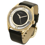 Buy Shop Marc Jacobs Tether Black Dial Black Leather Strap Watch for Women - MBM1376 USA Online