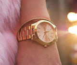 Buy Shop Michael Kors Slim Runway Pink Dial Two Tone Steel Strap Watch for Women - MK3493 USA Online