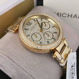 Buy Shop Michael Kors Parker Gold Dial Gold Steel Strap Watch for Women - MK5856 USA Online