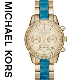 Buy Shop Michael Kors Ritz Gold Dial Two Tone Steel Strap Watch for Women - MK6328 USA Online