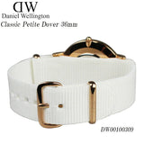 Buy Shop Daniel Wellington Classic Dover White Dial White Nylon Strap Watch For Women - DW00100309 USA Online
