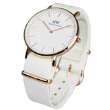 Buy Shop Daniel Wellington Classic Petite Dover White Dial White Nylon Strap Watch For Women - DW00100311 USA Online