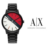 Armani Exchange Cayde Multicolor Dial Black Steel Strap Watch For Men - AX2725