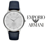Buy Shop Emporio Armani Renato White DIal Blue Leather Strap Watch For Men - AR11119 USA Online