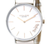 Buy Shop Coach Perry White Dial White Leather Strap Watch for Women - 14503117 USA Online