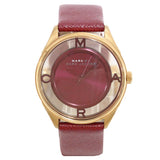 Buy Shop Marc Jacobs Tether Transparent Red Dial Red Leather Strap Watch for Women - MBM1377 USA Online