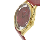Buy Shop Marc Jacobs Tether Transparent Red Dial Red Leather Strap Watch for Women - MBM1377 USA Online