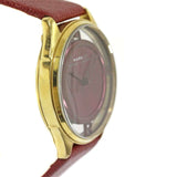 Buy Shop Marc Jacobs Tether Transparent Red Dial Red Leather Strap Watch for Women - MBM1377 USA Online