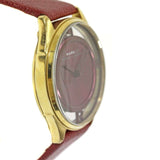 Marc Jacobs Tether Red Transparent Red Leather Strap Watch for Women - MBM1377