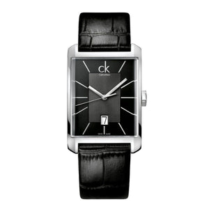 Buy Shop Calvin Klein Window Black Dial Black Leather Strap Watch for Men - K2M21107 USA Online