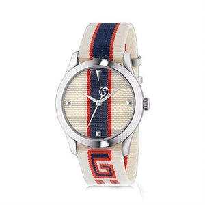 Buy Shop Gucci G Timeless Quartz White Dial Two Tone NATO Strap Watch For Men - YA1264071 USA Online
