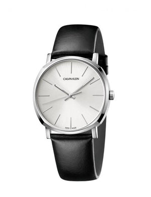 Buy Shop Calvin Klein Posh Silver Dial Black Leather Strap Watch for Men - K8Q311C6 USA Online