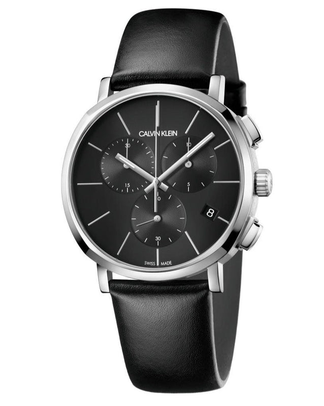 Buy Shop Calvin Klein Posh Black Dial Black Leather Strap Watch for Men - K8Q371C1 USA Online