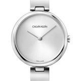Buy Shop Calvin Klein Wavy Silver Dial Silver Steel Strap Watch for Women - K9U23146 USA Online