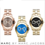 Buy Shop Marc Jacobs Blade Chronograph Blue Dial Gold Steel Strap Watch for Women - MBM3307 USA Online