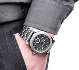 Buy Shop Fossil Machine Chronograph Black Dial Grey Steel Strap Watch for Men - FS4662 USA Online
