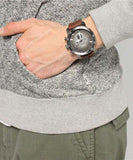 Buy Shop Fossil Nate Chronograph Grey Dial Brown Leather Strap Watch for Men - JR1424 USA Online
