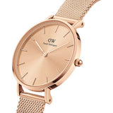 Buy Shop Daniel Wellington Petite Rose Gold Dial Rose Gold Mesh Bracelet Watch For Women - DW00100471 USA Online