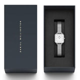 Buy Shop Daniel Wellington Quadro Studio White Dial Silver Mesh Bracelet Watch For Women - DW00100521 USA Online