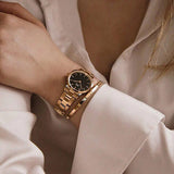 Buy Shop Daniel Wellington Iconic Link Analog Black Dial Rose Gold Steel Strap Watch For Women - DW00100214 USA Online