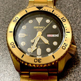 Buy Shop Seiko 5 Sports Automatic Black Dial Gold Steel Strap Watch For Men - SRPK18 USA Online
