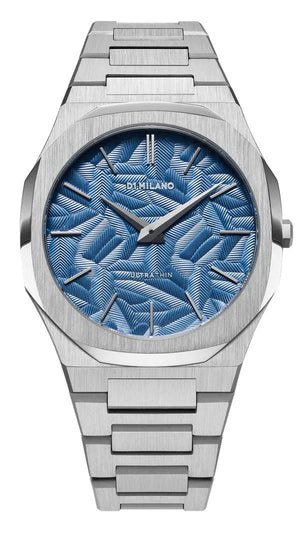 Buy Shop D1 Milano Ultra Thin Olympic Blue Dial Silver Steel Strap Watch for Men - D1-UTBJ35 USA Online
