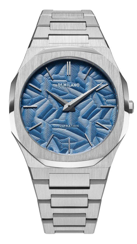 Buy Shop D1 Milano Ultra Thin Olympic Blue Dial Silver Steel Strap Watch for Men - D1-UTBJ35 USA Online