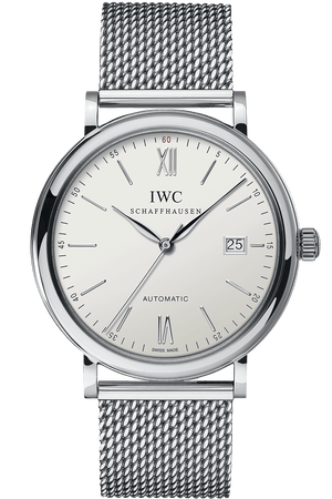 Buy Shop IWC Portofino Automatic White Dial Silver Mesh Bracelet Watch for Men - IW356505 USA Online