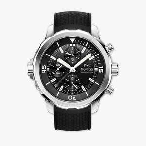 Buy Shop IWC Aquatimer Chronograph Black Dial Black Leather Strap Watch for Men - IW376803 USA Online