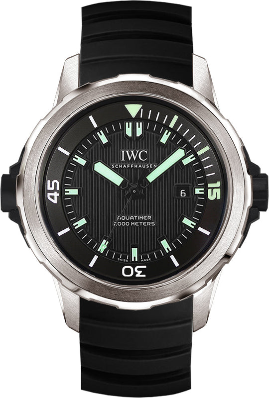Buy Shop IWC Aquatimer Automatic 2000 Black Dial Black Rubber Strap Watch for Men - IW358002 USA Online