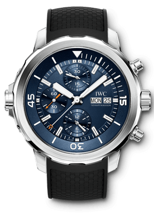 Buy Shop IWC Aquatimer Automatic Chronograph 44mm Blue Dial Black Rubber Strap Watch for Men - IW376805 USA Online