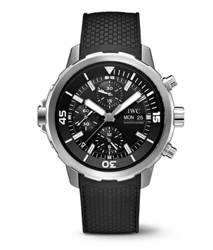 Buy Shop IWC Aquatimer Chronograph Black Dial Black Leather Strap Watch for Men - IW376803 USA Online