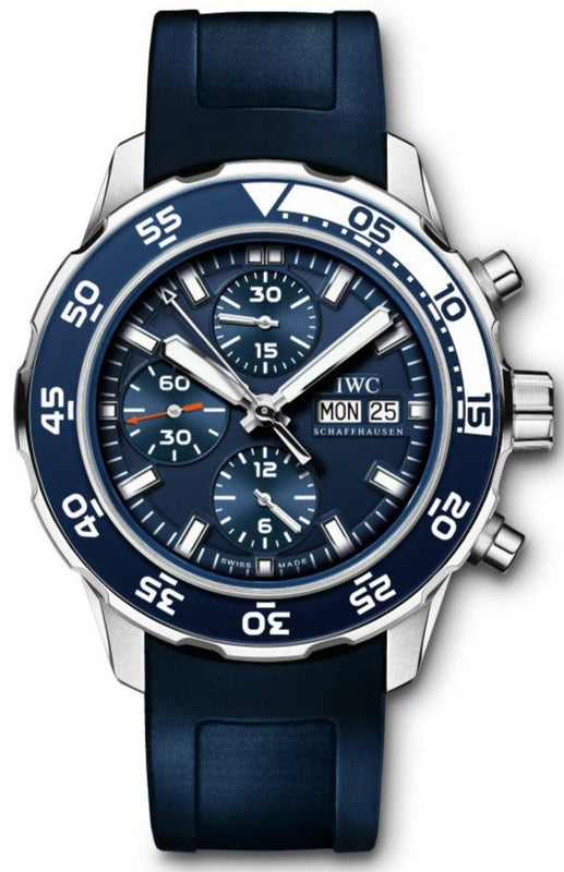 Buy Shop IWC Aquatimer Chronograph Blue Dial Blue Rubber Strap Watch for Men - IW376711 USA Online