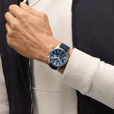 Buy Shop IWC Pilot's Automatic Chronograph 43mm Blue Dial Blue Calfskin Strap Watch for Men - IW377729 USA Online