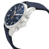 Buy Shop IWC Pilot's Automatic Chronograph 43mm Blue Dial Blue Calfskin Strap Watch for Men - IW377729 USA Online