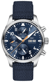 Buy Shop IWC Pilot's Automatic Chronograph 43mm Blue Dial Blue Calfskin Strap Watch for Men - IW377729 USA Online