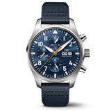 Buy Shop IWC Pilot's Automatic Chronograph 43mm Blue Dial Blue Calfskin Strap Watch for Men - IW377729 USA Online