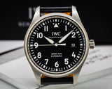 Buy Shop IWC Pilot's Mark XVIII 40mm Black Dial Black Leather Strap Watch for Men - IW327001 USA Online