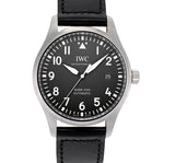 Buy Shop IWC Pilot's Mark XVIII 40mm Black Dial Black Leather Strap Watch for Men - IW327001 USA Online