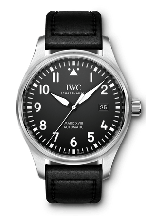Buy Shop IWC Pilot's Mark XVIII 40mm Black Dial Black Leather Strap Watch for Men - IW327001 USA Online