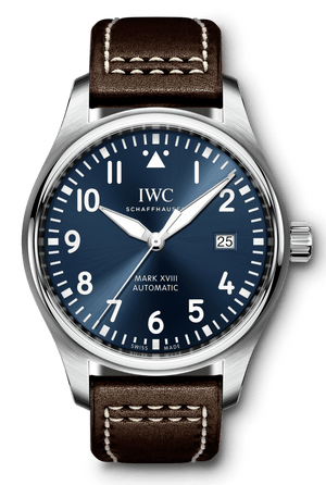 Buy Shop IWC Pilot's Mark XVIII Le Petit Prince Blue Dial Brown Leather Strap Watch for Men - IW327004 USA Online