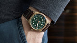 Buy Shop IWC Pilot's Watch Automatic Spitfire Green Dial Brown Leather Strap Watch for Men - IW326802 USA Online