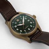 Buy Shop IWC Pilot's Watch Automatic Spitfire Green Dial Brown Leather Strap Watch for Men - IW326802 USA Online