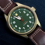 Buy Shop IWC Pilot's Watch Automatic Spitfire Green Dial Brown Leather Strap Watch for Men - IW326802 USA Online