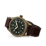 Buy Shop IWC Pilot's Watch Automatic Spitfire Green Dial Brown Leather Strap Watch for Men - IW326802 USA Online